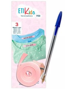 Etikids Cinta Termoadhesiva Tela Rosa 3m + Boli Azul