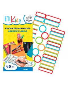 Etikids Etiquetas Adhesivas para Objetos Colors 40 Uds