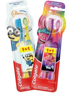 Colgate Cepillo de Dientes Extra Suave 2-6 Años Monstruitos 1+1 Gratis