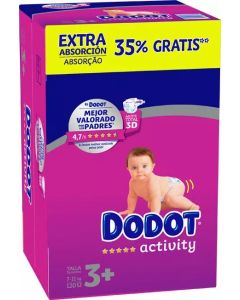 Pañales Dodot Activity T3+ de 7-11 Kg 120 Uds