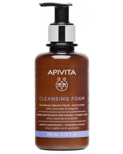 Apivita Cleansing Crema Espuma Limpiadora Cara y Ojos con Oliva y Lavanda 200 ml