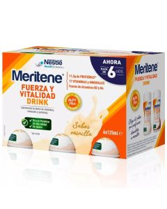 Meritene Fuerza y Vitalidad Bebida Sabor Vainilla 6x125 ml