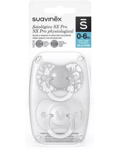 Suavinex Chupete Fisiológico SX Pro 0-6m Fox Gris 2 uds
