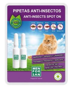 Menforsan Pipeta Anti Insectos para Gatos 2 uds