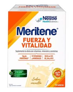 Meritene Fuerza y Vitalidad Polvo Vainilla 15 Sobres 30 gr