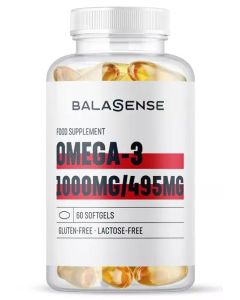 Balasense Omega 3 1000mg/495mg 60 Alta Concentración con Vitamina E Cápsulas Blandas