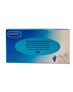 Alvita Guantes de Exámen Vinilo sin Polvo Talla S 100 unidades