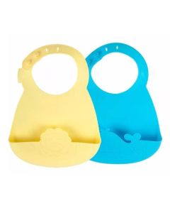 Plastimyr Tasty Bib Baberos Silicona Amarillo-Azul 2 Uds