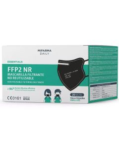 Mascarilla Filtrante FFP2 NR Infantil Negra Mifarma Daily 20 uds